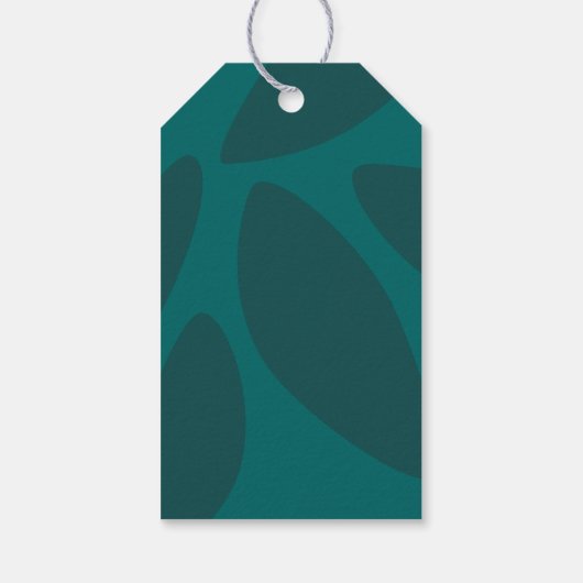 Mod Bloemblaadjes Botanisch Turquoise Bruidsdouche Cadeaulabel (Achterkant)