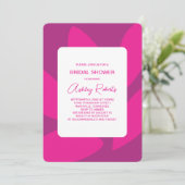 Mod Bloemblaadjes Botanische Fuchsia Bruidsdouche Kaart (Staand voorkant)