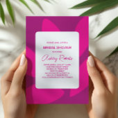 Mod Bloemblaadjes Botanische Fuchsia Bruidsdouche Kaart