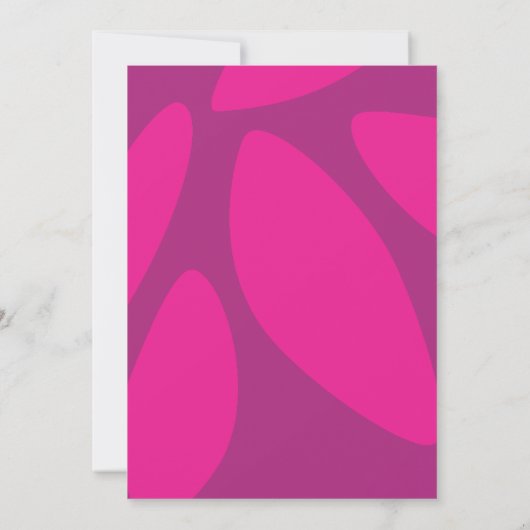 Mod Bloemblaadjes Botanische Fuchsia Bruiloft Fees Kaart (Achterkant)