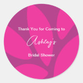 Mod Bloemblaadjes Botanische Fuchsia Bruiloftsfees Ronde Sticker (Voorkant)