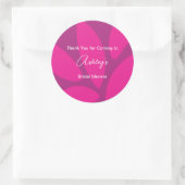 Mod Bloemblaadjes Botanische Fuchsia Bruiloftsfees Ronde Sticker (Tas)