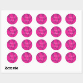 Mod Bloemblaadjes Botanische Fuchsia Bruiloftsfees Ronde Sticker (Vel)