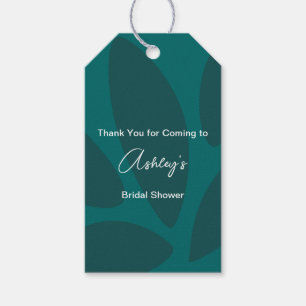 Mod Bloemblaadjes Botanische Turquoise Bruidsuitno Cadeaulabel