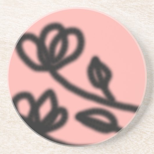 Mod Bloemenslinger (Roze) Zandsteen Onderzetter (Voorkant)