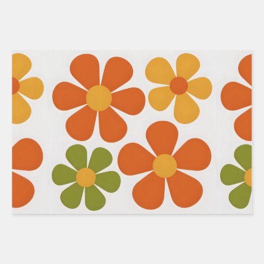 Mod Bloesems Inpakpapier Vel (Voorkant)
