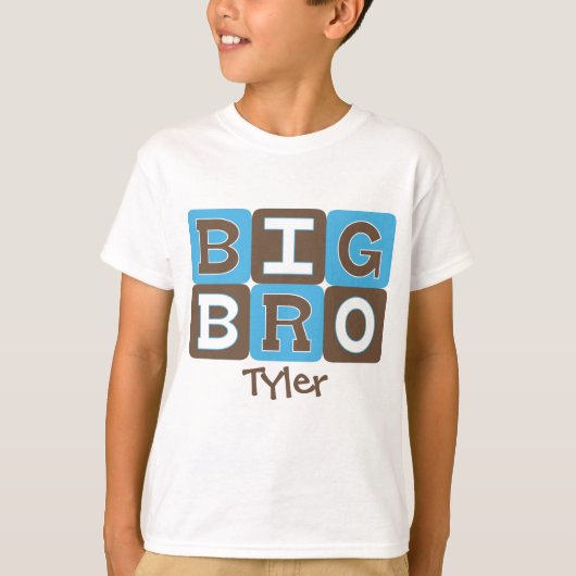 MOD-blokken Big Bro - Blauw & bruin, speciaal aang T-shirt (Voorkant)