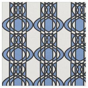 Mod Blue Abstract Scarab Patroon Stof