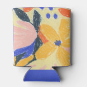 Mod Blue Artsy Abstract Botanical Weddenschap Cust Blikjeskoeler (Achterkant)