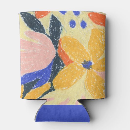 Mod Blue Artsy Abstract Botanical Weddenschap Cust Blikjeskoeler (Achterkant)