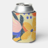 Mod Blue Artsy Abstract Botanical Weddenschap Cust Blikjeskoeler (Blikje Achterkant)