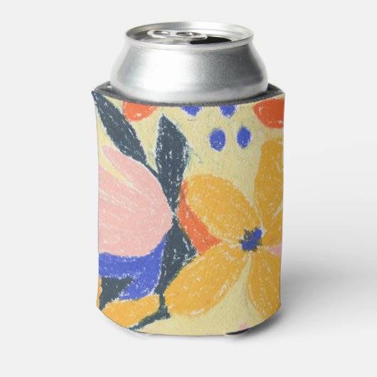 Mod Blue Artsy Abstract Botanical Weddenschap Cust Blikjeskoeler (Blikje Achterkant)