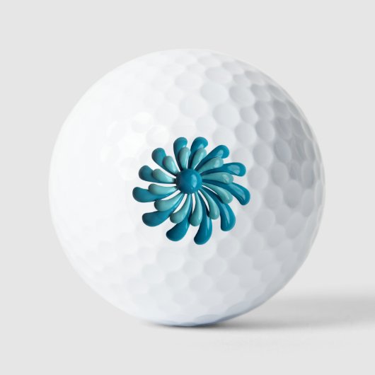 MOD Blue Daisy Flower of uw Logo Vrouwelijke Bloem Golfballen (Voorkant)