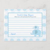 Mod Blue Elephant Baby shower Advice Kaarten (Achterkant)
