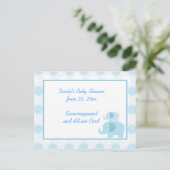 Mod Blue Elephant Baby shower Advice Kaarten (Staand voorkant)