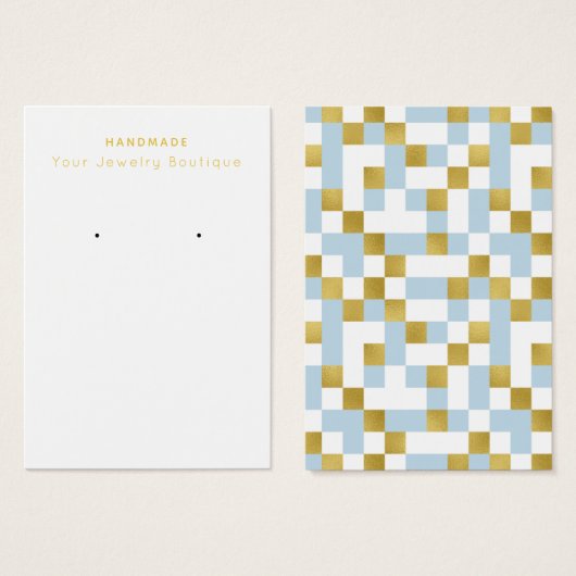 Mod Blue Gold Checkerboard - Verzamelkaarten Visitekaartje (Voorkant /achterkant)