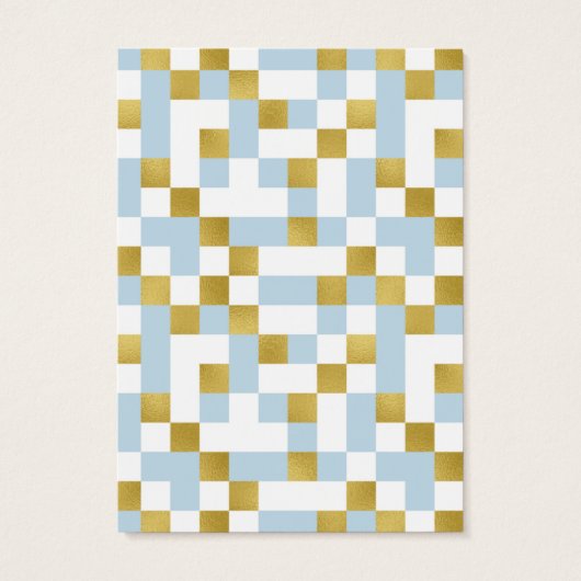 Mod Blue Gold Checkerboard - Verzamelkaarten Visitekaartje (Achterkant)