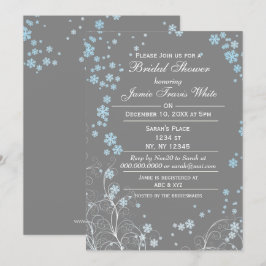 Mod Blue Grey Winter Vrijgezellenfeest nodigen Kaart