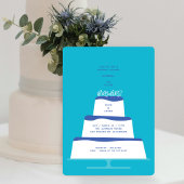 Mod Blue Iced Wedding Cake paar douche Kaart