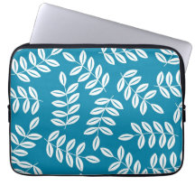 Mod Blue Leaf Floral-laptophoes