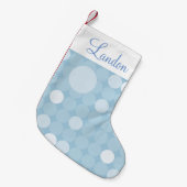Mod Blue Polka Dot Kerstmis Kleine Kerstsok (Voorkant (Hangend))