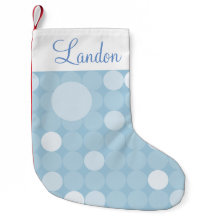 Mod Blue Polka Dot Kerstmis