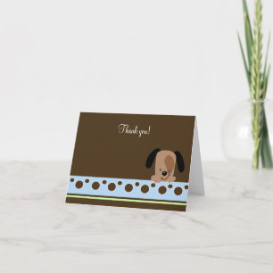Mod Blue Puppy Folded Bedankt voor je briefkaart