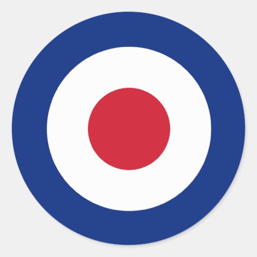MOD Blue Red en White Round Sticker (Voorkant)
