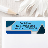 Mod Blue Shapes Retouradreslabel Etiket (Insitu)