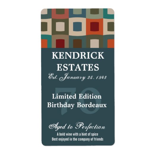 Mod Blue Verjaardagswijn (375ml) Etiket (Voorkant)