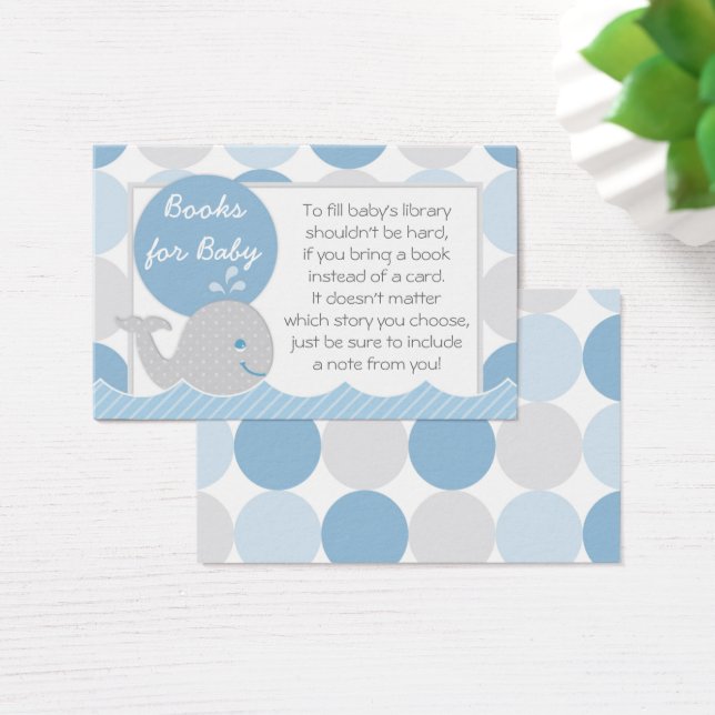 Mod Blue Whale Baby shower Boek Aanvraag Kaart (Bureau)