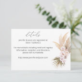 MOD Boho Pampas Grass Beach Bloemen Details LG Informatiekaartje (Staand voorkant)