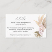 MOD Boho Pampas Grass Beach Floral Details SM Informatiekaartje (Voorkant)