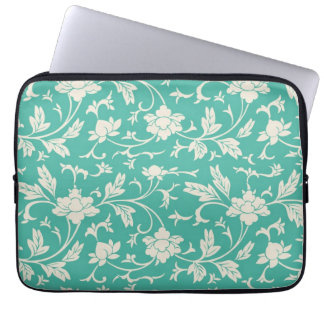 Mod Bold Turquoise Flowers Floral laptophoes Laptop Sleeve