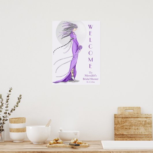 "Mod Bride" Bruiloft Feestelijke Ontvangst Poster (Keuken)