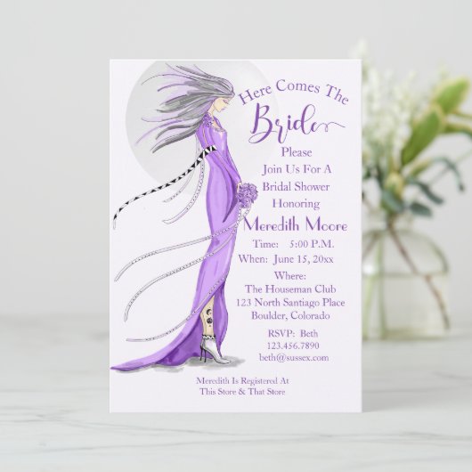 "Mod Bride" Vrijgezellenfeest Kaart (Staand voorkant)