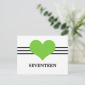 Mod Briefkaart hartslag Aantal, Groen (Staand voorkant)