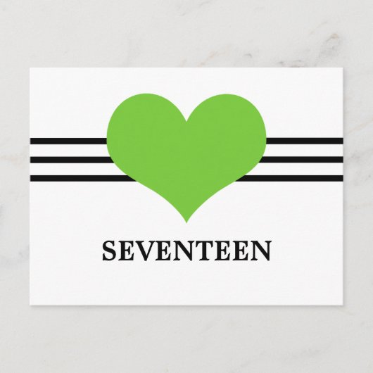 Mod Briefkaart hartslag Aantal, Groen (Voorkant)