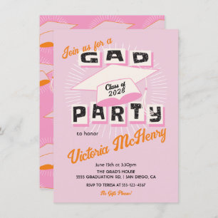 Mod Bright Bold Graduation Party Pet Kaart