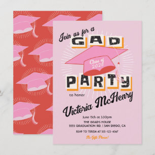 Mod Bright Bold Graduation Party Pet Kaart