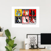 Mod Brit Pop Art elektrisch gitaarcollectie Poster (Thuiskantoor)