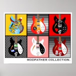 Mod Brit Pop Art elektrisch gitaarcollectie Poster<br><div class="desc">Mod Brit Pop Art Poster elektrisch gitaar collectie</div>