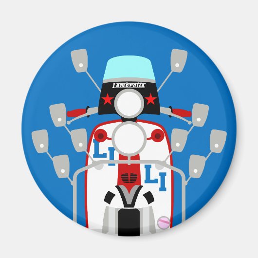 Mod Brit pop art Scooter Magneet (Voorkant)