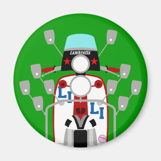 Mod Brit pop art Scooter Magneet (Voorkant)