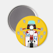 Mod Brit pop art Scooter Magneet (Voorkant / Achterkant)
