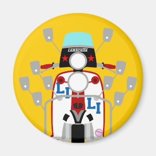 Mod Brit pop art Scooter Magneet