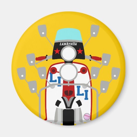 Mod Brit pop art Scooter Magneet (Voorkant)