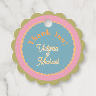 Mod Bruiloft Daisy Kleurrijke dank u Bedankjes Labels