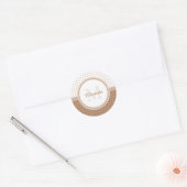 Mod bruin en witte poka dots monogram met naam ronde sticker (Envelop)