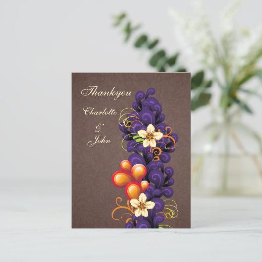 mod bruin paars Dank u wel Briefkaart (Staand voorkant)